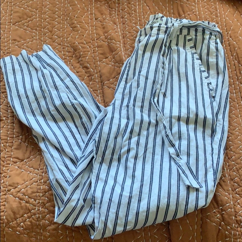 White striped pants